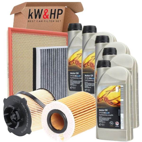 KIT TAGLIANDO 4 FILTRI + 5LT LITRI OLIO MOTORE ORIGINALE 5W30 PER ZAFIRA B VECTRA ASTRA H 1.9 CDTi