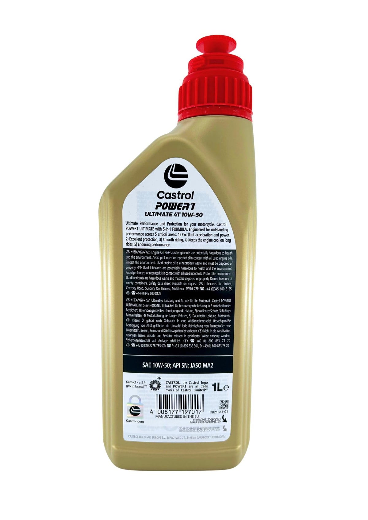 Castrol power 1 Ultimate 4T 10W-50 - API SN, JASO MA2 - Litri 5