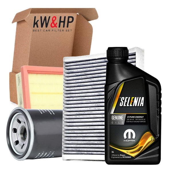 KIT TAGLIANDO PER FIAT 500 PANDA 169 312 1.2 BENZINA 44 51 KW K-PURE EN SELENIA_5W40