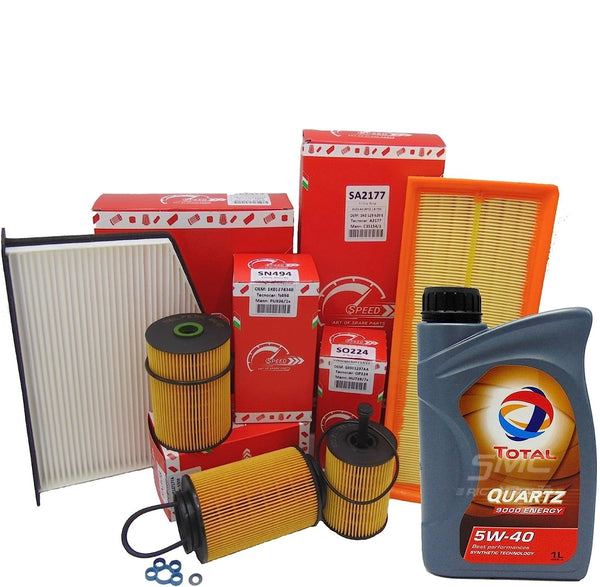 KIT TAGLIANDO CON FILTRI ORIGINALI SPEED BY SMC + 4 LITRI OLIO TOTAL 5W40
