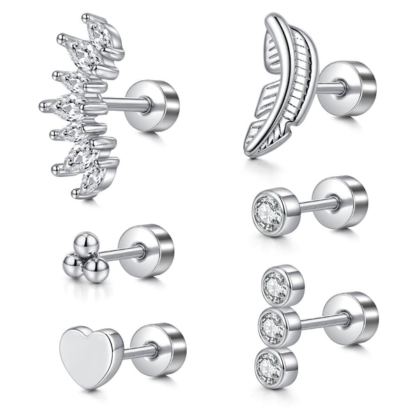 Briana Williams Piercing Orecchio per Donna Acciaio Inossidabile 20G Helix Piercing Cartilagine Orecchini Cerchio Trago Bottone Brillante