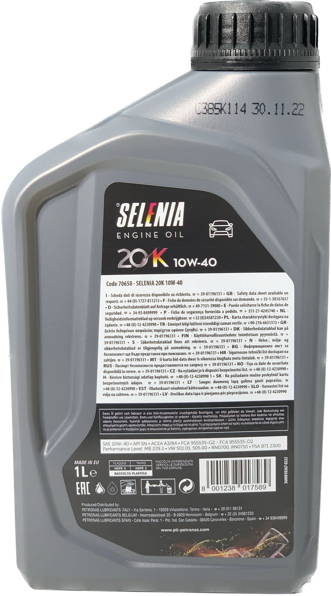 1 Liter SELENIA 10W-40
