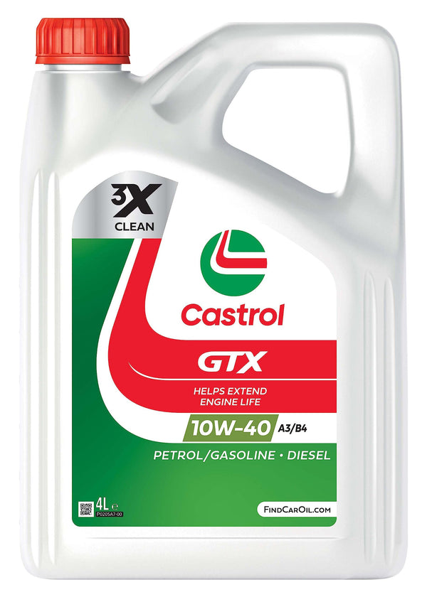 Castrol Olio motore lubrificante auto GTX Ultraclean 10W40 A3/B4 4L