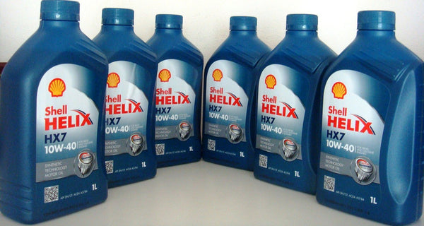 Shell Helix HX7 10W-40 Olio Motore Semisintetico 6 barattoli da 1 Litro = 6 Litri