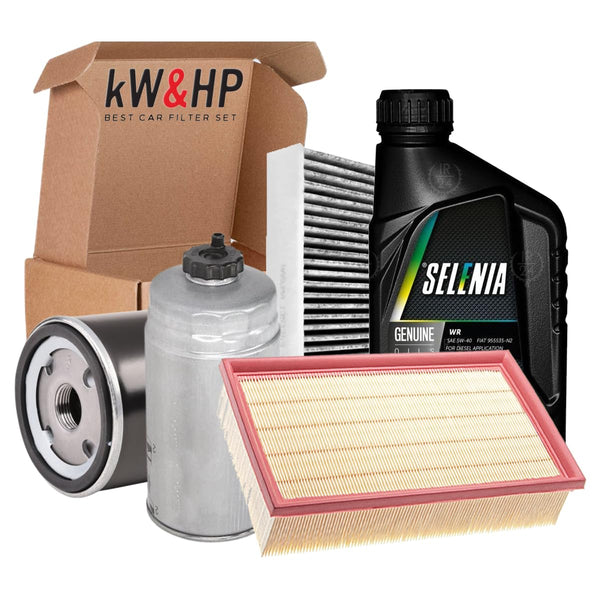 KIT TAGLIANDO 4 FILTRI + 5 LITRI OLIO MOTORE SELENIA_WR_5W40 PER ALFA ROMEO 147 1.9 JTD JTDM
