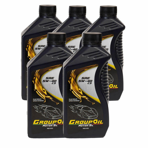 Lubrificanti GROUPOIL SAE 5W-40 C3 5x1L - Olio motore totalmente sintetico