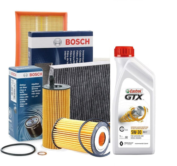 Kit tagliando 4 FILTRI Bosch + 5Lt olio Castrol Professional LongLife III 5W30
