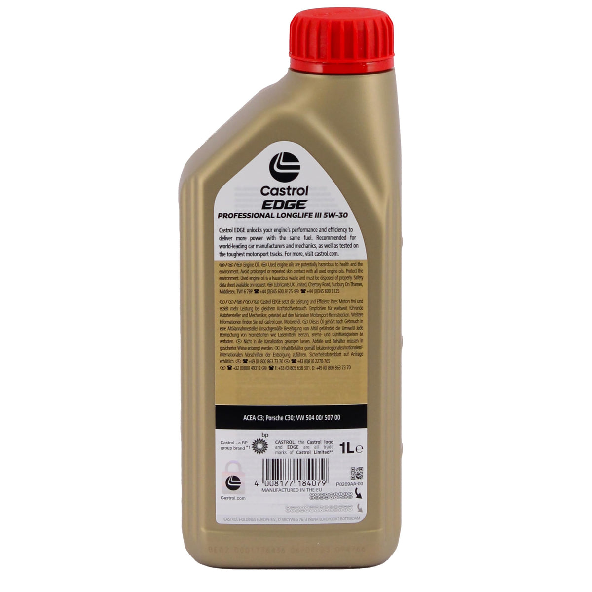 Olio motore 5w30 benzina diesel lubrificante Castrol Edge Professional LongLife III 5w-30 con Portachiavi Cavatappi conf. 10x1lt
