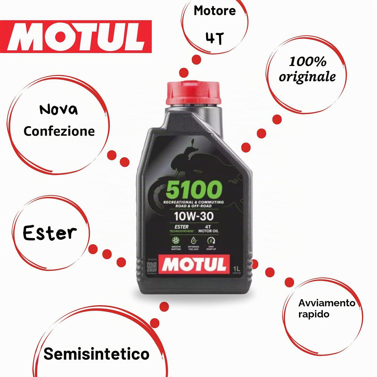 Motul - Olio 5100 10w30 4t, 1 l