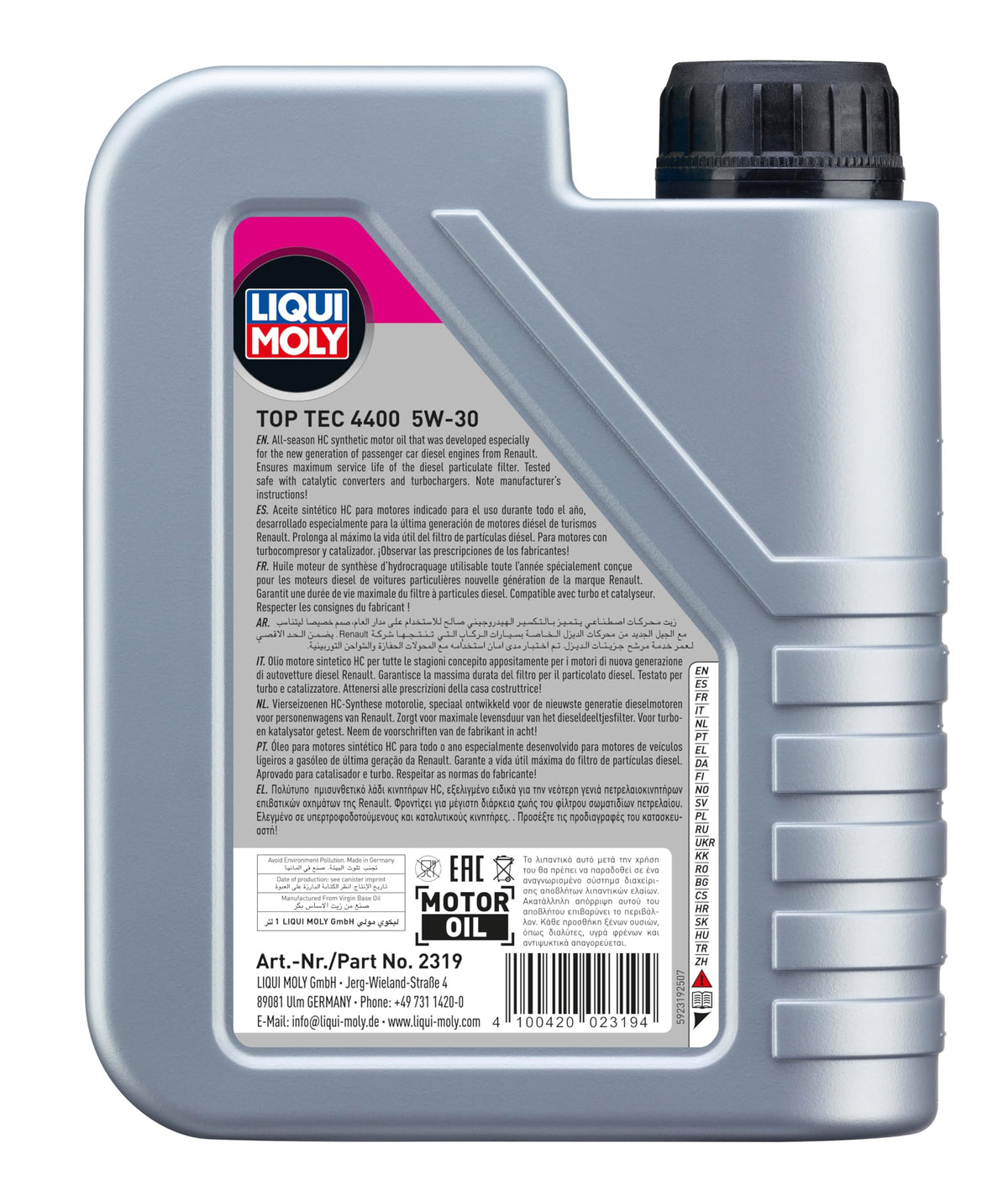 LIQUI MOLY | Top Tec 4400 5W-30 | 1 L | Oli motore | Tecnologia sintetica | SKU: 2319