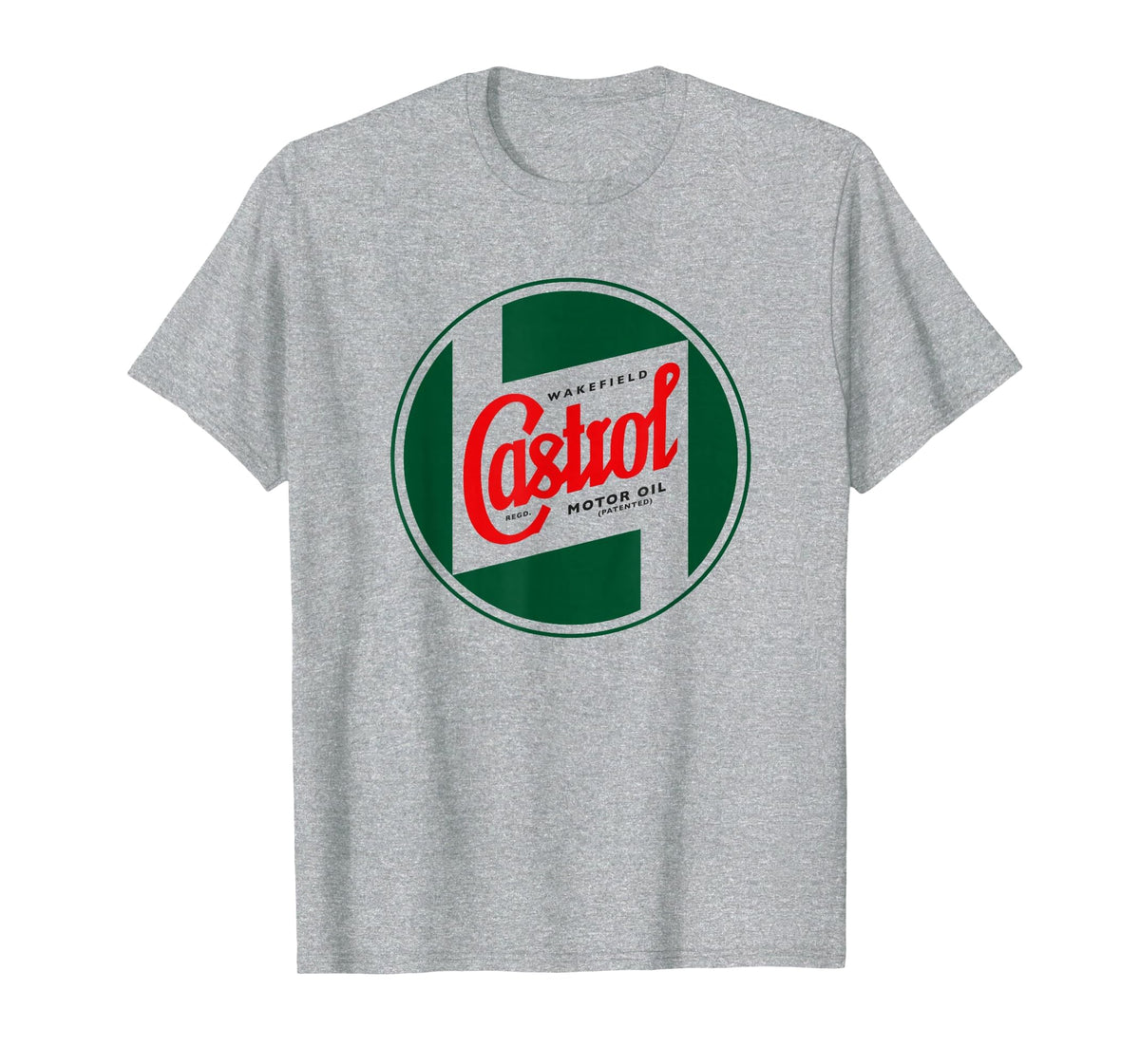 Olio Motore Castrol Wakefield Vintage Logo PAPL1319 Maglietta, Uomo, Grigio Melange, L