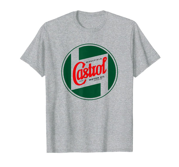 Olio Motore Castrol Wakefield Vintage Logo PAPL1319 Maglietta, Uomo, Grigio Melange, L