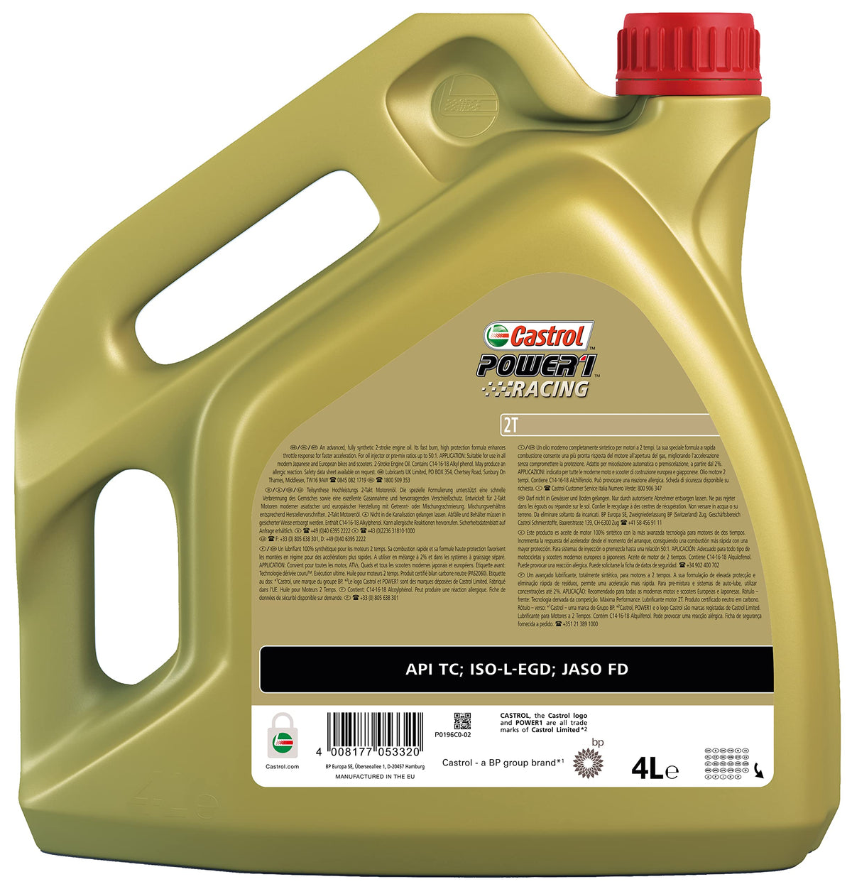 Castrol Oli Motore Sintetici Potenza 1 Racing 2T - Bottiglia 4L