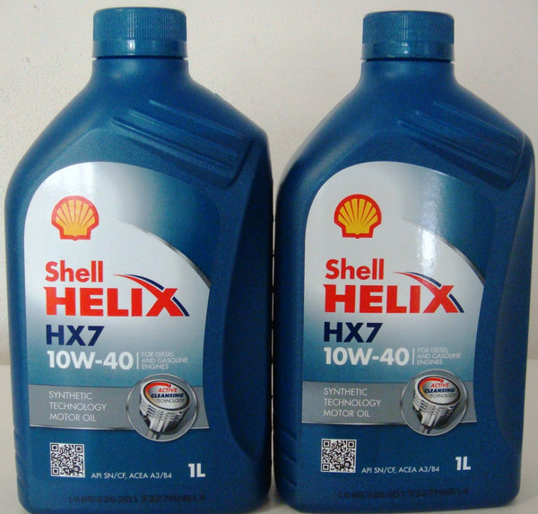 Shell Helix HX7 10w-40 Olio Motore Semisintetico 2 Barattoli da 1 Litro = 2 Litri