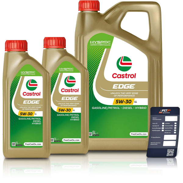 2x 1l + 5L = 7litri Castrol Edge Titanium fsttm 5W de 30LL Motore per olio motori per Olio