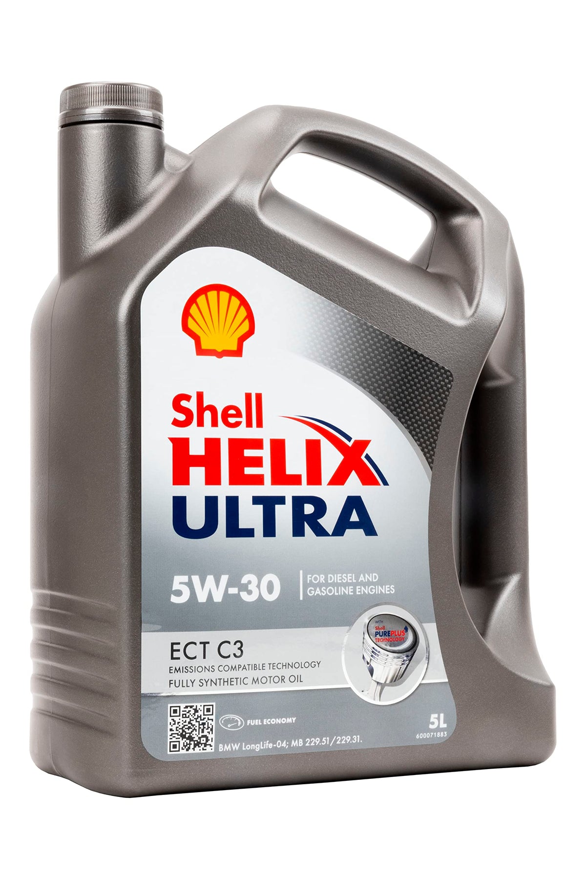 Shell Helix Ultra ECT C3 5W-30 5L | Olio 100% sintetico per motori a benzina e diesel con filtro antiparticolato | API SN ACEA C3 | Tecnologia Low SAPS | Approvato da BMW e Mercedes-Benz