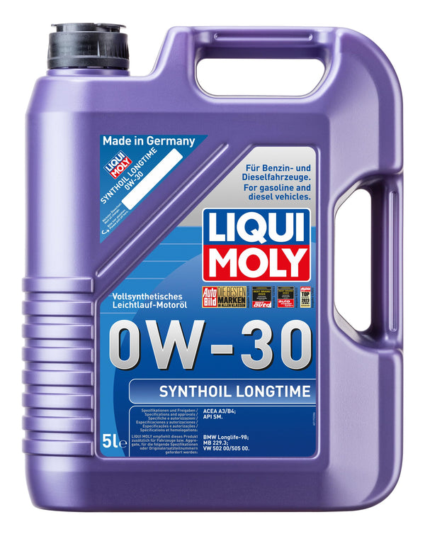 LIQUI MOLY Olio motore Synthoil 0W-30 Olio sintetico 5 L Compatibilità con RENAULT Clio 3 Hatchback BR0/1, CR0/1 Clio 2 BB0/1/2, CB0/1/2, PEUGEOT 206 2 volumi/Coda spiovente 2A/C 207 WA, WC, VW