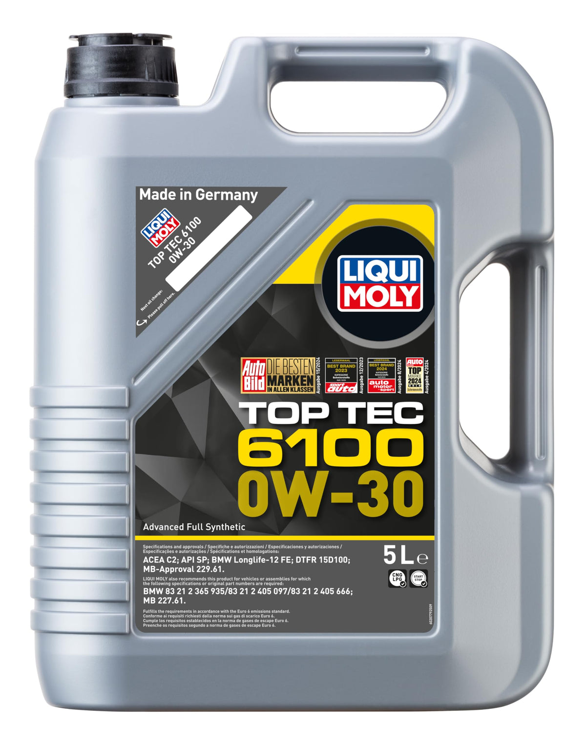 LIQUI MOLY Olio motore Top Tec 0W-30 5 L Compatibilità con PEUGEOT 206 2 volumi/Coda spiovente 2A/C 207 WA, WC 308 I Hatchback 4A, 4C 307 3A/C, CITROËN C3 I Hatchback FC, FN