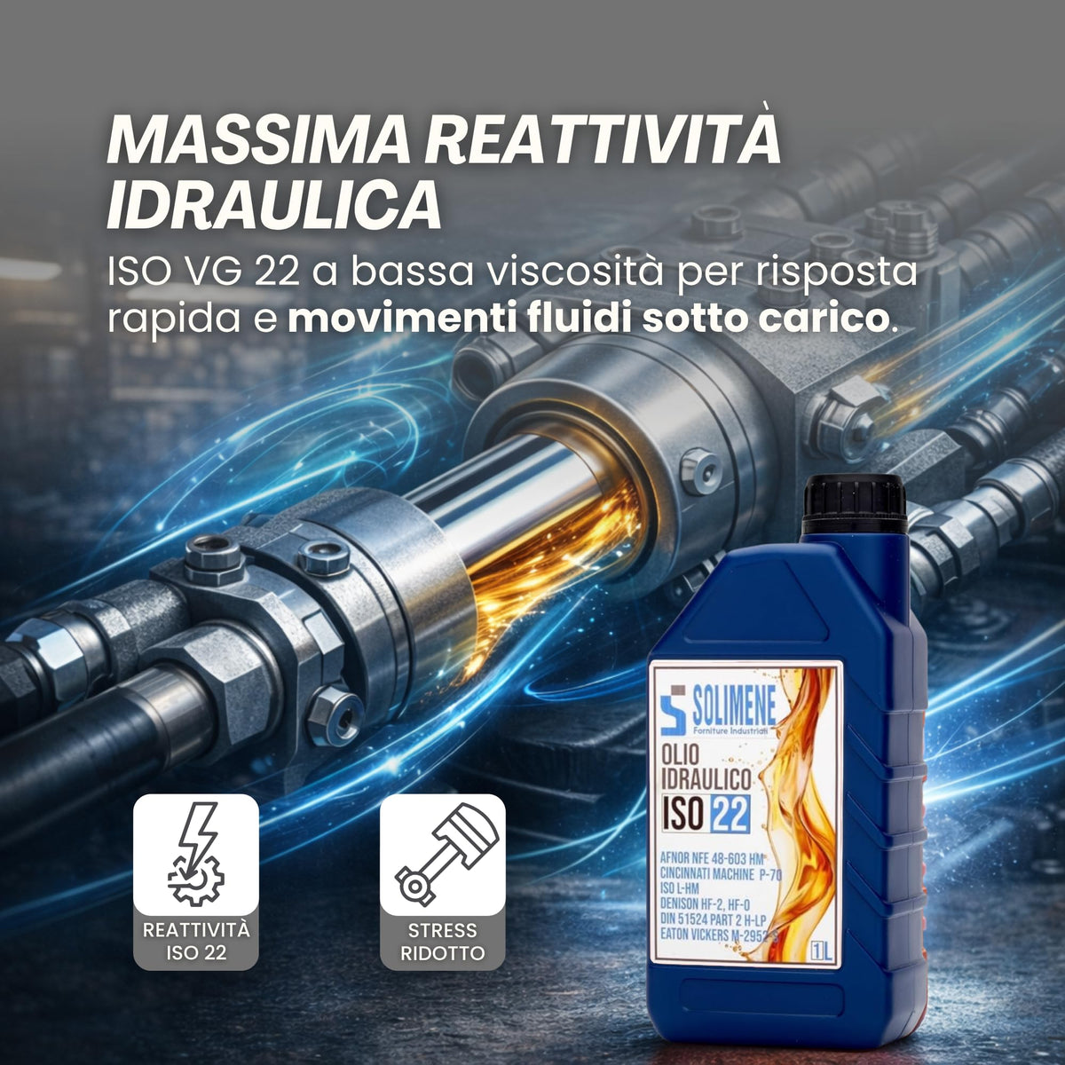 Olio Idraulico ISO VG HVI 22 1L - Lubrificante per Impianti Idraulici e Trattori - Perfetto per Auto e Moto - alta qualità e fluidità, bassa viscosità