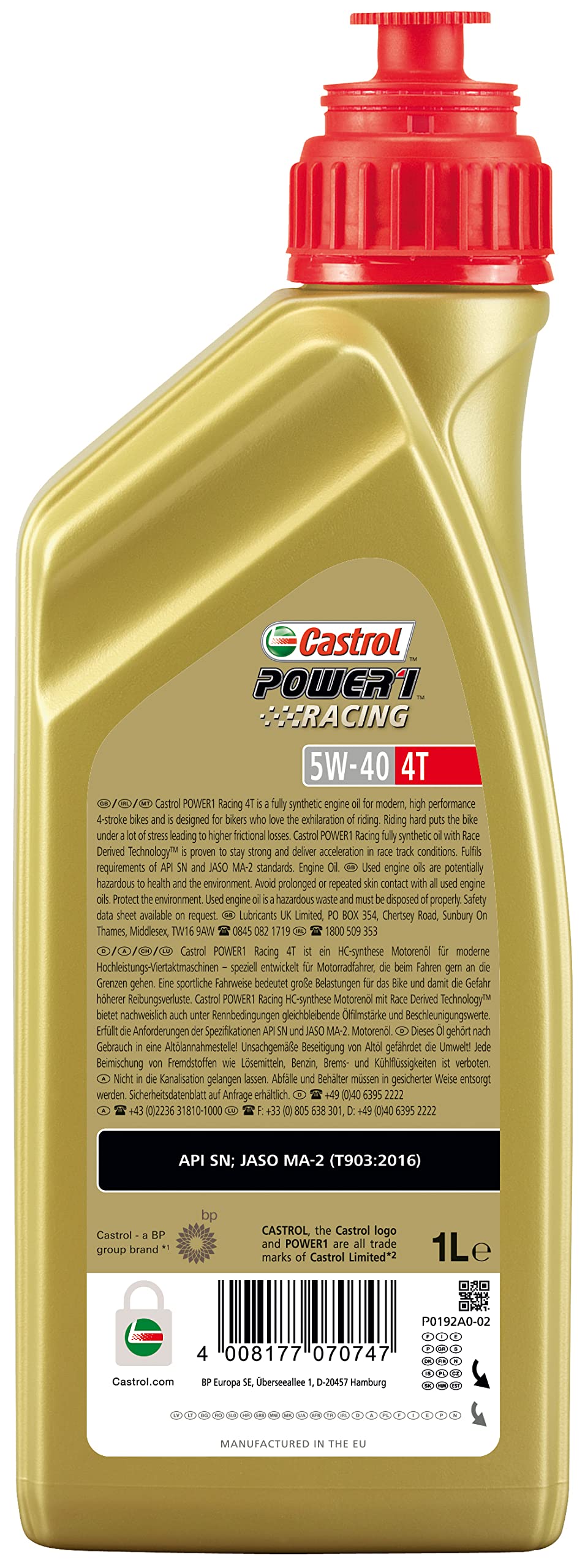 Castrol Olio Power 1 Racing 4T 5W-40 1L