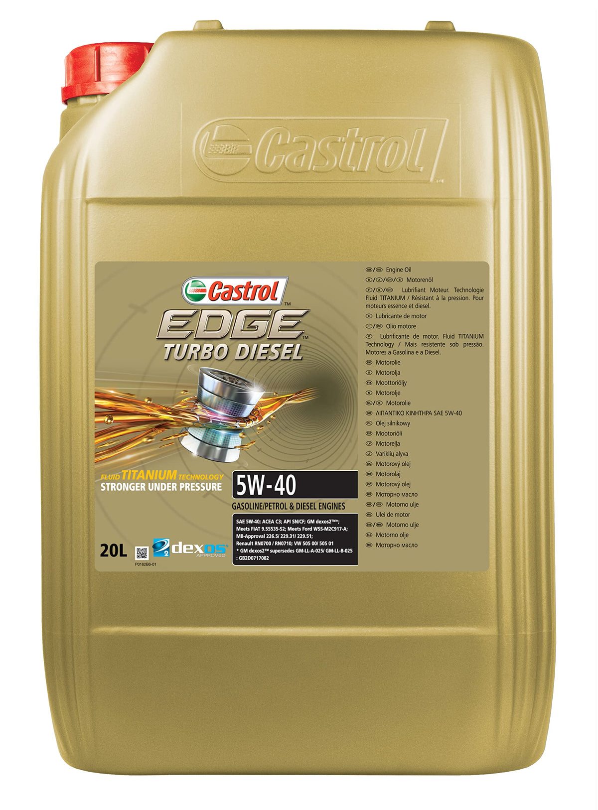 Castrol EDGE Turbo Diesel 5W-40 Olio Motore per auto, 5L