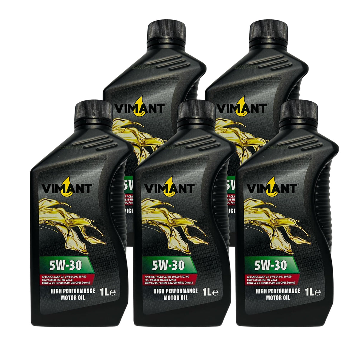 VIMANT Olio Motore Auto SAE 5W-30, 1 Litro, 100% Sintetico, API SN/CF, ACEA C3 (1)