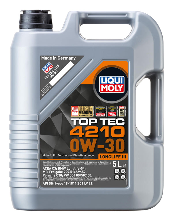 LIQUI MOLY | Top Tec 4210 0W-30 | 5 L | Oli motore | Tecnologia sintetica | SKU: 21605