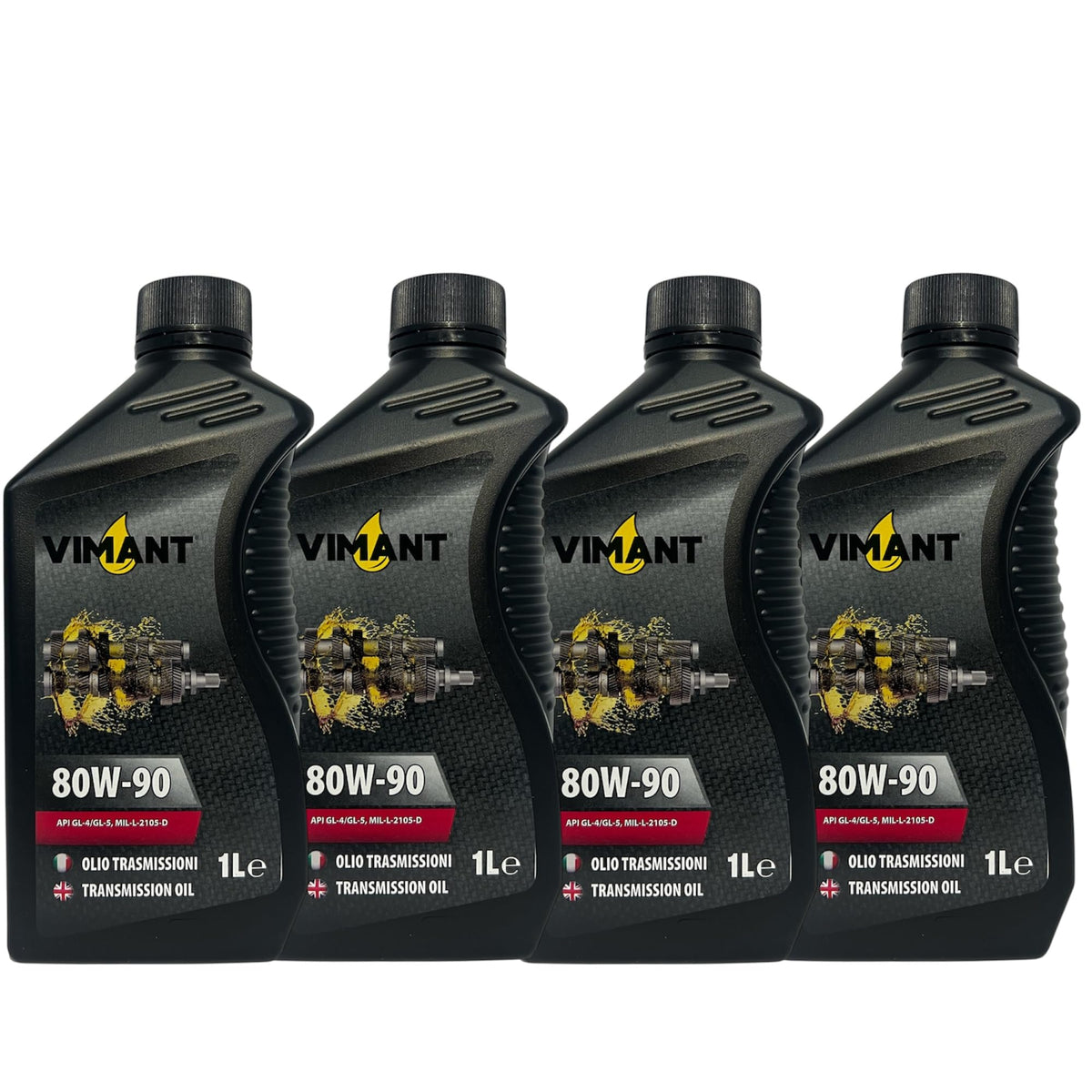 VIMANT Olio, Cambio, Trasmissioni, Ingranaggi, 80W-90, 4 Litri, 4 Flaconi da 1L, API GL-4/GL-5