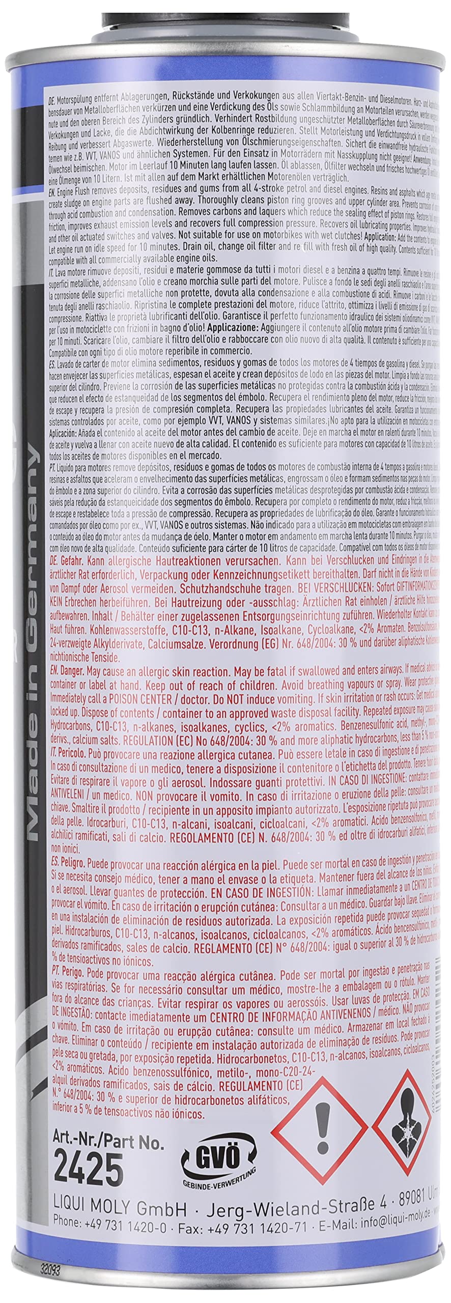 Liqui Moly PRO-Line Lava Motore, 500 ml, Additivo all'olio, sku: 2427