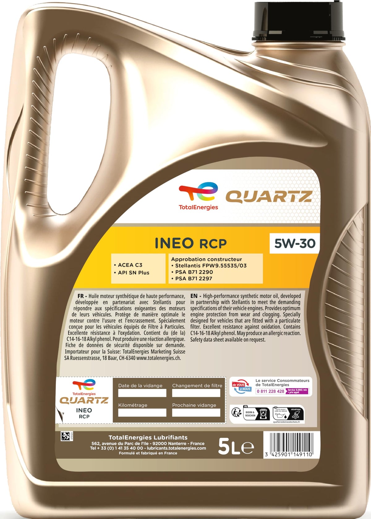 Total ineo Rcp 5w30 (5 Litri) TotalEnergies-Original