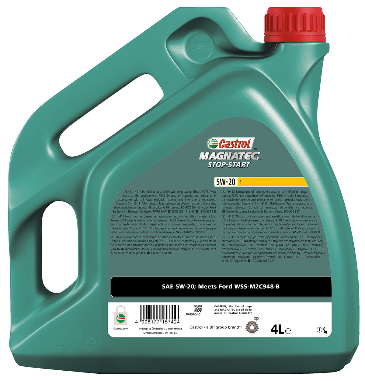 CASTROL Olio motore Magnatec 5W-20 4 L Compatibilità con FORD Fiesta Mk6 Hatchback JA8, JR8 Fiesta Mk5 Hatchback JH1, JD1, JH3, JD3 Transit Custom V362 Van FY, FZ Focus II Hatchback DA, HCP, DP