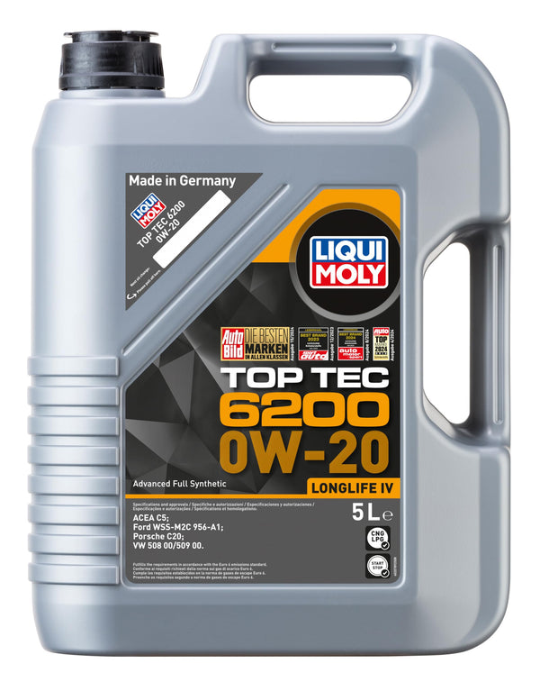 LIQUI MOLY | Top Tec 6200 0W-20 | 5 L | Oli motore | Tecnologia sintetica | SKU: 20789
