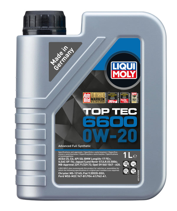 LIQUI MOLY | Top Tec 6600 0W-20 | 1 L | Oli motore | Tecnologia sintetica | SKU: 21410