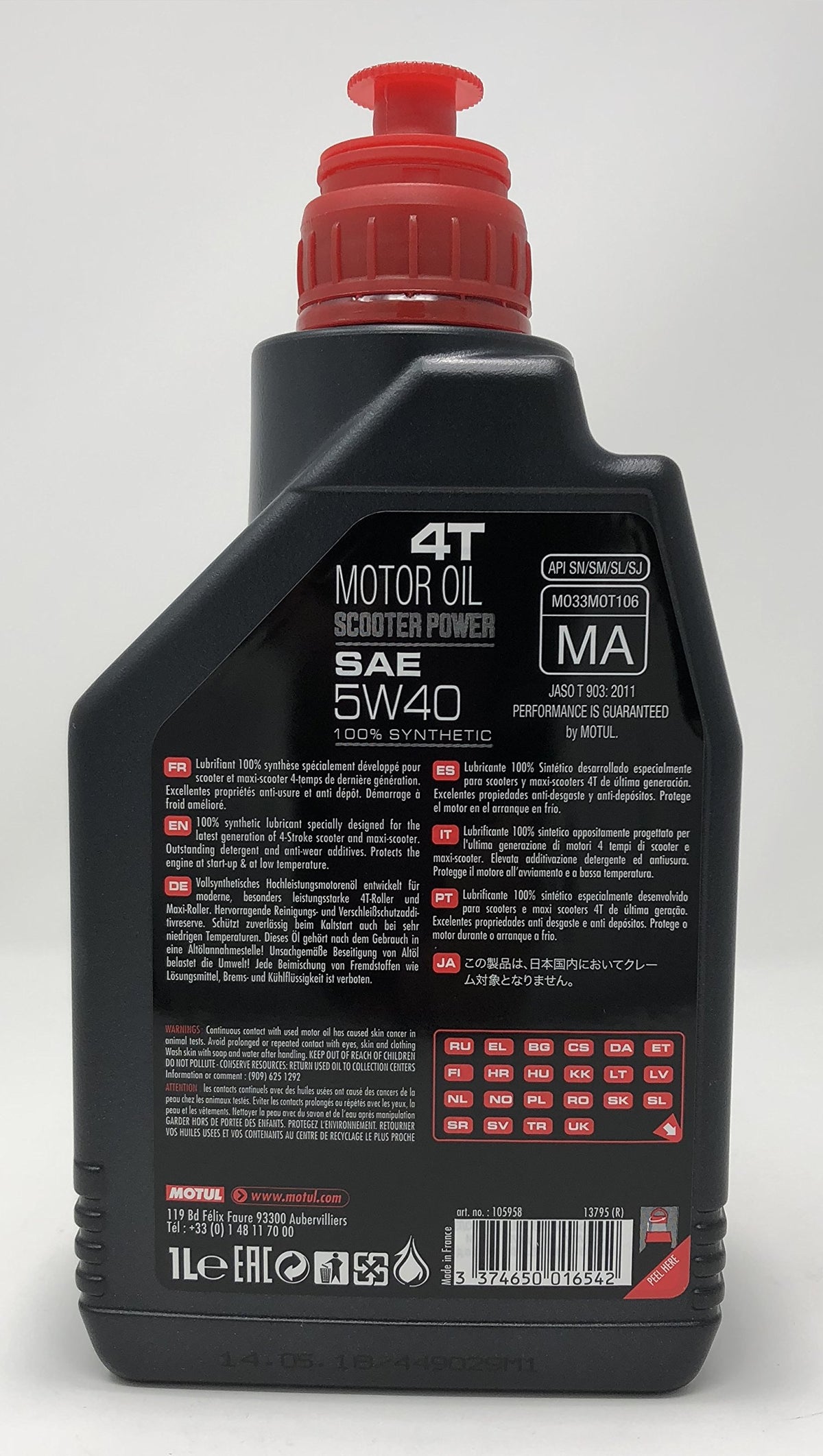 Motul acete Motore Moto 4 Tempi Scooter Power SAE 5 W-40 ma, 3 Litri