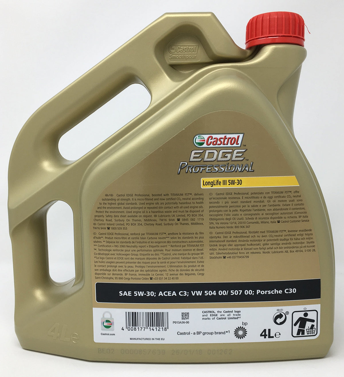 CASTROL CAEP5304, Edge Professional 5W30 LLIII 4L, Olio per Motore